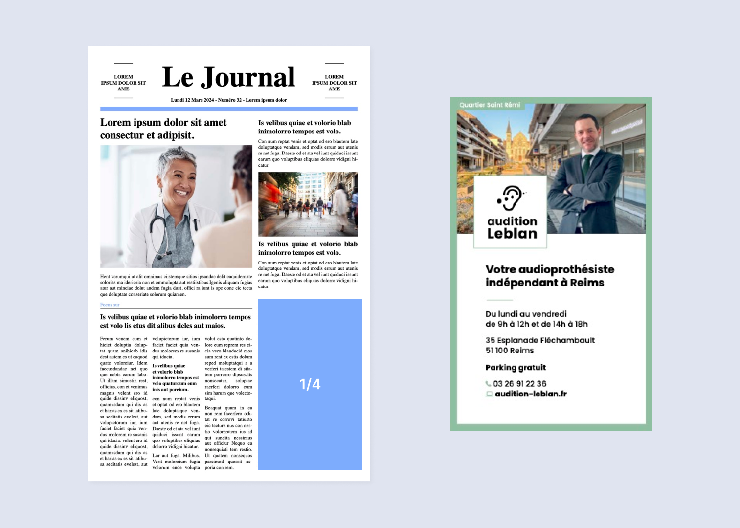 Quart page publicitaire